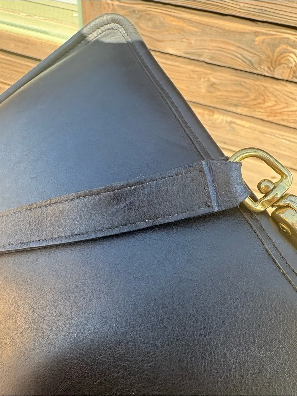RARE Coach Forest Green Vintage Station Bag With Crossbody Strap